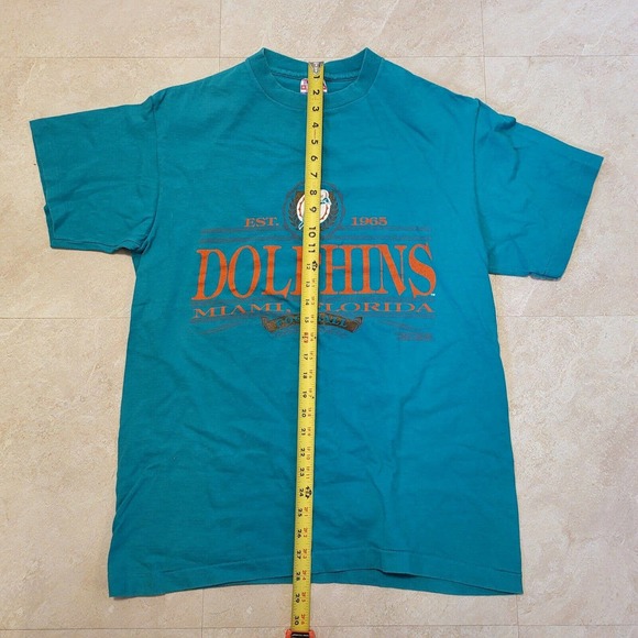 Vintage 90s Miami Dolphins Established 1965 Florida NFL Football T Shirt L Large - Picture 4 of 7